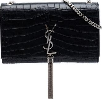 Saint Laurent Pre-owned Saint Laurent Medium Croc Embossed Leather Kate Tassel Crossbody Ladies 2E29QSQP5GHWBGIN