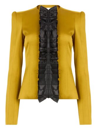 Nina Ricci pleated satin jacket - Yellow