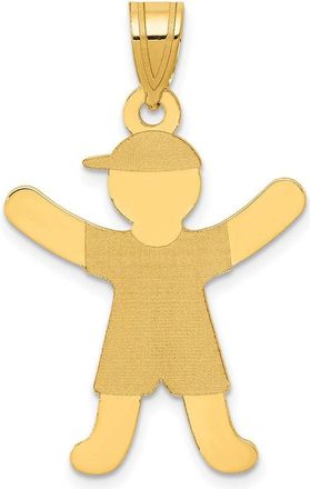 Diamond2Deal 14k Yellow Gold Laser Polished Boy with Hat Charm