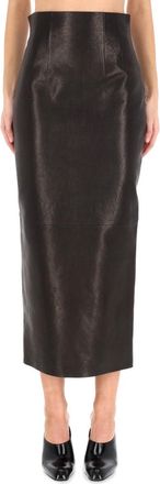 Khaite Leather Loxley Skirt