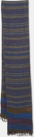 Missoni Blue Striped Striped Cotton Jacquard Shawl