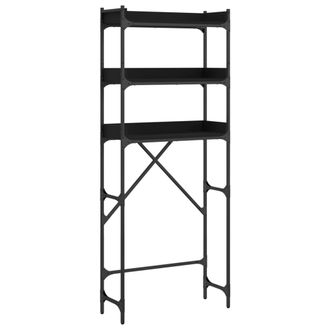 vidaXL Estanter&iacute;a Para Lavadora Madera Ingenier&iacute;a Negra 67x25x163 Cm Vidaxl
