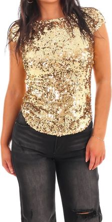Free People Late Last Night Cap Sleeve Tee In Gold