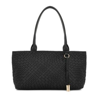 Kazar Interlaced Leather Shoulder Bag - Dames - Schoudertassen - Zwart - ONE Size - Leer - Tassen