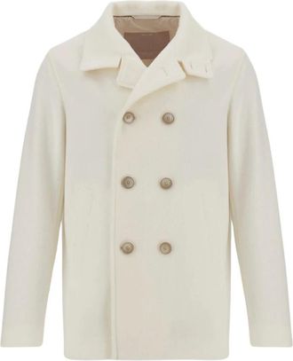 Herno Jassen, Heren, Beige, M, Double-Breasted Coats
