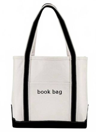 Santa Barbara Womens Book Canvas Tote Bag In White