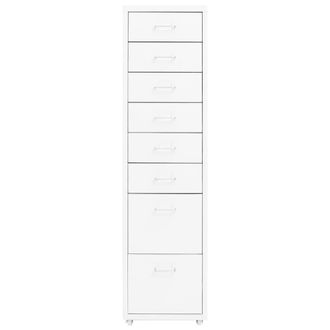 Berkfield Home Mobile File Cabinet White 28x41x109 cm Metal | Size: 28 x 41 x 109 cm