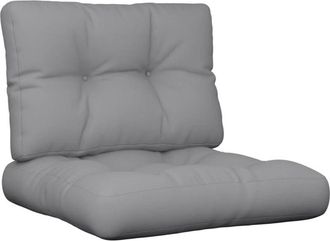 vidaXL Cojines Para Sof&aacute; De Palets 2 Unidades Tela Gris Vidaxl