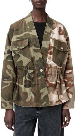 AllSaints Amelia Camo Jacket in Camo Green at Nordstrom Rack, Size 0 Us / 4 Uk