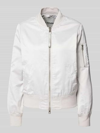 IQ Studio Bomberjacke mit Zweiwege-Rei&szlig;verschluss in Hellgrau, Gr&ouml;&szlig;e 36