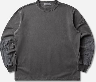 Stone Island Men s Uneven Pigment Dyed Vanis&eacute; Cotton Jersey Crewneck Sweatshirt Black