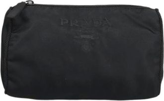 Prada Pre-owned Clutches, female, Black, Size: ONE SIZE Pre-owned Toiletry Pouch