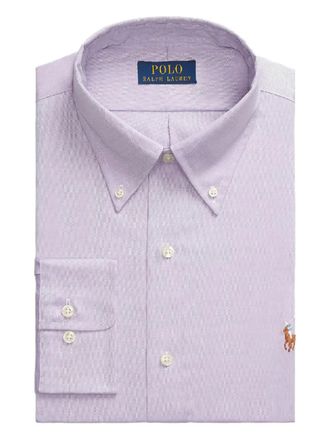 Polo Ralph Lauren point-collar logo-embroidered shirt - Purple
