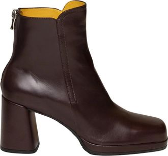 Mara Bini Alma Heeled Boots - Dames - Laarzen met Hak - Bruin - 39 EU - Leer - Schoenen