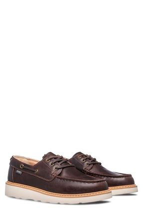 Clae Carter Boat Shoe in Walrus Brown Leather at Nordstrom, Size 11.5