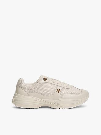 Tommy Hilfiger TH Monogram Mixed Texture Leather Trainers
