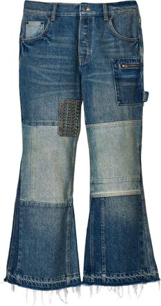 Marc Jacobs patchwork cropped flared jeans - women - Cotton/Cotton - 29 - Blue