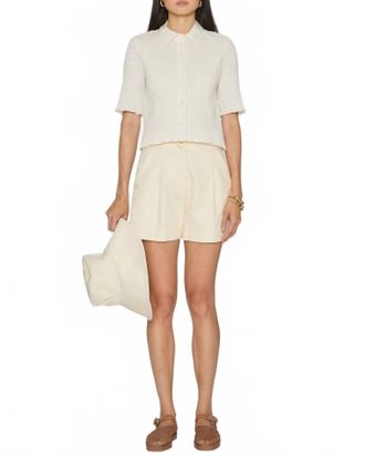 Veronica Beard Silvana Button Down Top In Dove