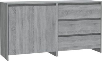 vidaXL 2 Piece Sideboard Grey Sonoma Engineered Wood Vidaxl