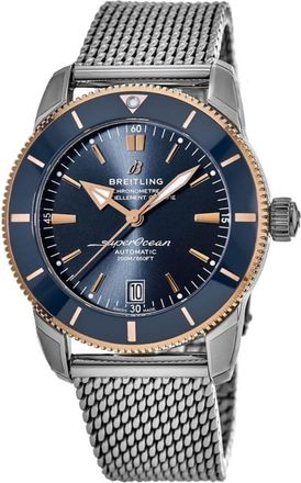 Breitling Superocean Heritage 42 Automatic Blue Dial Rose Gold Bezel Steel Mens Watch UB2010161C1A1