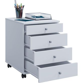 ebuy24 Vcm Roll Container Contenedor Lateral Con Cajones Dimensiones Aprox. Al. 57 X An. 42 X P. 50 Cm Contenedor De Oficina - Lona (antracita / Roble De Mie