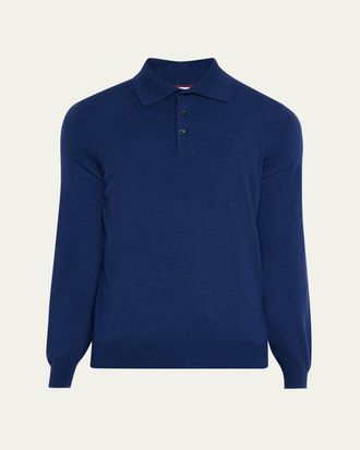 Brunello Cucinelli Mens Premium Cashmere Polo Sweater