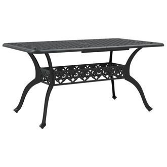 vidaXL Mesa De Jard&iacute;n Aluminio Fundido Negro 150x90x72 Cm Vidaxl