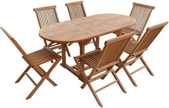 Happy Garden Happy Garden - Muebles De Jard&iacute;n De Teca Lombok Mesa Extensible Ovalada 6 Plazas