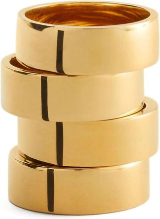 Maison Margiela 4 Ring Sculptural Stacked Numeric Rings Set - Dames - Ringen - Geel - L - Accessoires
