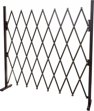 Hhg non utilizzato] Recinto traliccio a fisarmonica estensibile 930 alluminio marrone, altezza 153cm, larghezza 28-200cm