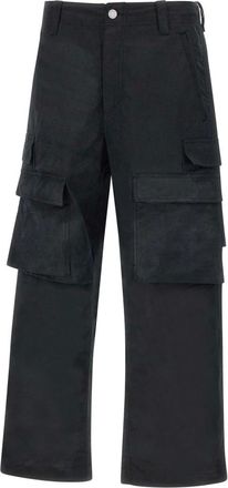 Purple Broeken, Heren, Zwart, L, Katoen, Cargo Broek Zwart Katoen Leer