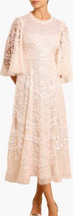 Needle & Thread Anais Sequin Ballerina Dress in Cream/dusk Pink at Nordstrom, Size 10