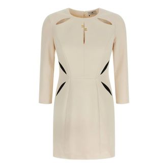 Elisabetta Franchi Dames, Jurken, Beige, Maat: S Satijn