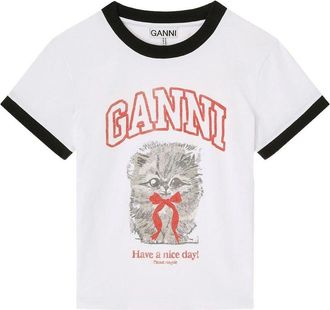 Ganni Basic Cotton Jersey Margot Kitty Print