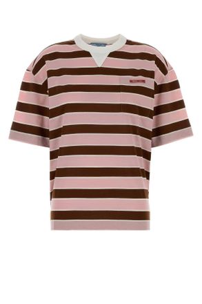 Prada Embroidered Cotton Oversize T Shirt