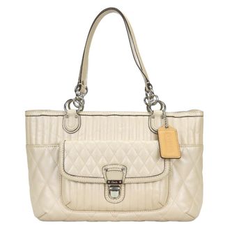 Coach Beige Leather Tote Bag (Pre-Owned)