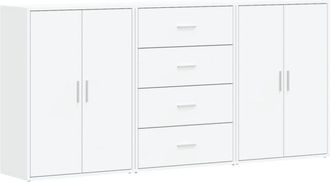 vidaXL Vidaxl - Aparadores 3 Unidades Madera De Ingenier&iacute;a Blanco 60x31x84 Cm