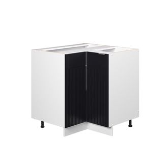 Vicco Armario De Esquina Fame-line, Rayas Negras, 80.5 Cm Sin Encimera