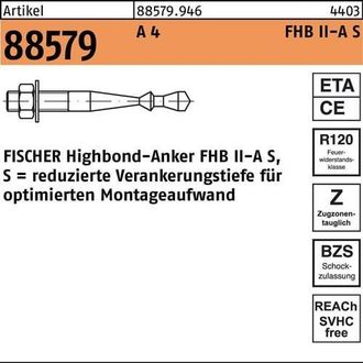 Fischer Clavija Fhb Ii-as M12x75/60 A4-10/caja (por 10)