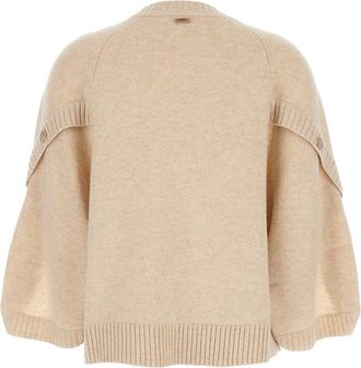 Max Mara Womens Beige Crewneck Sweater Wool And Cashmere Tops Top