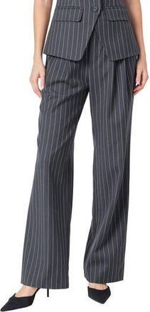 endless rose Pinstripe High Waist Trousers in Charcoal at Nordstrom Rack, Size X-Small