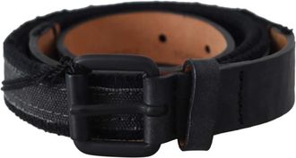 Ermanno Scervino Zwart leren taille riem met logo - Dames - Riemen - Zwart - ONE Size - Leer - Accessoires
