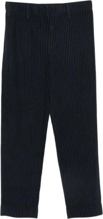 Issey Miyake Gekreukte Broek - Heren - Straight fit broeken - Blauw - L - Polyester - Broeken
