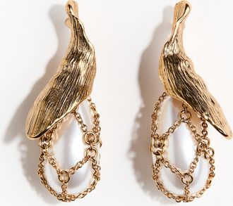 H&M Ohrringe mit Perle - Braun