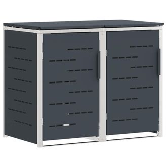 vidaXL Almacenamiento De Contenedor Con Ruedas Gris Antracita Vidaxl