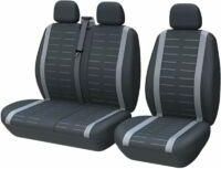 OEM Fundas Universales Para La Mayor&iacute;a De Camiones, Furgonetas Y Autobuses - Asientos Delanteros 1 Y 2 (3 Plazas) - Juego Completo - Tejido Lavable - Gris