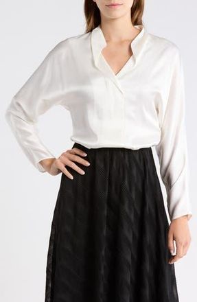 BOSS Bacilia Woven Top in Open White at Nordstrom Rack, Size 2