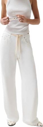 Pistola Denim Jadyn Mid Rise Drawstring Jean In Optic White