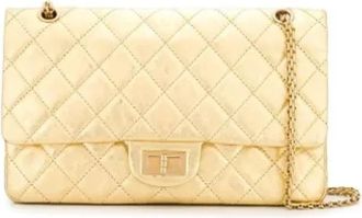 Chanel Pre-owned Leather chanel-bags - Dames - Vintage Schoudertas - Geel - ONE Size - Leer - Vintage