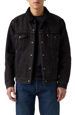 Levi's Relaxed Fit Faux Shearling Lined Denim Trucker Jacket in Built To Last Sherpa Trucker at Nordstrom, Size Small